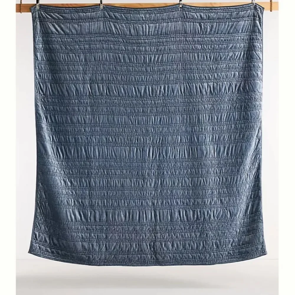 Anthropologie Lustered Velvet Alastair Twin Quilt